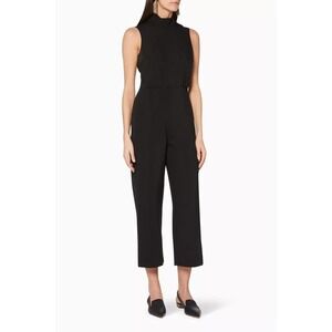 NWT Club Monaco Symone Jumpsuit Sleeveless Mock Halter Tie Neck Women's Black 0